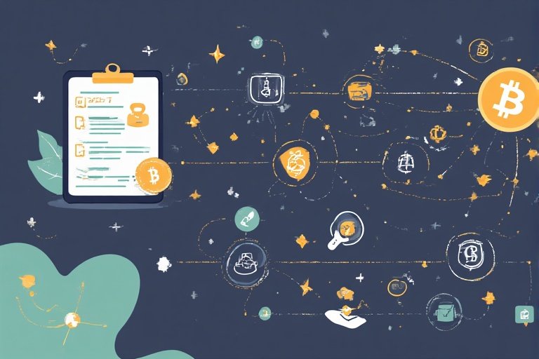 Checklist-style illustration for safe USDT crypto transactions, showing wallet verification, network selection steps,
