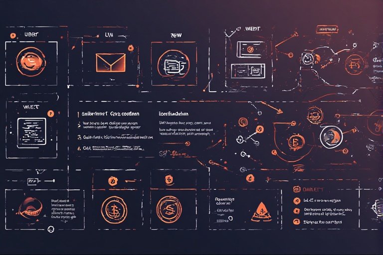 Checklist-style illustration for safe USDT crypto transactions, showing wallet verification, network selection steps,